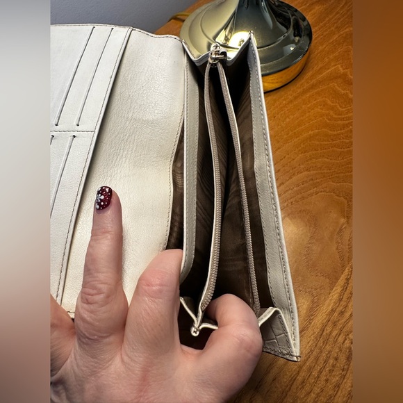 Celine Cream/Tan Leather & Canvas Asymmetrical Tassel Long Wallet - Picture 7 of 7